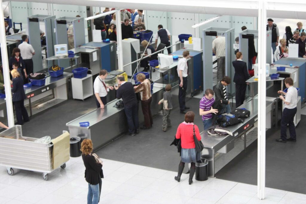 Security checkpoint setup for high-traffic venues